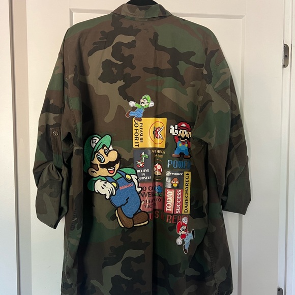 One-of-a-Kind Mario Bros Camouflage Jacket/Vest - Streetwear Style, Size O/S - Picture 2 of 7